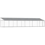 vidaXL Hundezwinger mit Dach und Tür 10 x 2 x 2 m Stahl Grau