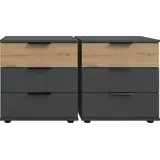 WIMEX Nachtkommoden 2er-Set Gibraltar, - grau