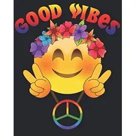 majosta Notizbuch Hippie 60er und 70er Jahre Smiley Peace Flower Love Power A5 liniert