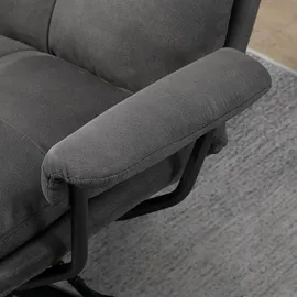Homcom Relaxsessel mit Hocker 91 x 78 x 150 cm Dunkelgrau