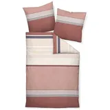 Janine Bettwäsche Janine JD Mako-Satin Bettwäsche 240x220 Streifen burgund rose 87066-, Mako-Satin, 3 teilig rosa