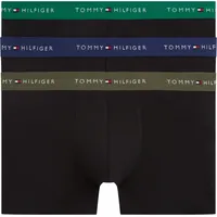 Tommy Hilfiger Trunk Boxershorts Schwarz / Grün / Blau S 3er Pack