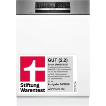 Bosch Serie 6 SMI6ECS12E Einbau-Geschirrspüler (teilintegrierbar, 598 mm breit, Edelstahl)