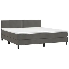 vidaXL Boxspringbett 180 x 200 cm Dunkelgrau