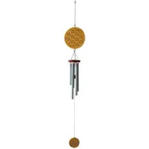 Saraswati Klangspiel 'Blume des Lebens' Holz braun/gold bemalt, 12x80 cm