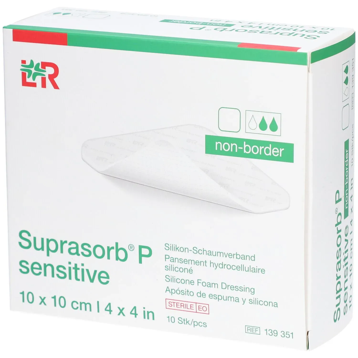 Suprasorb P sensitive non-border 10x10cm