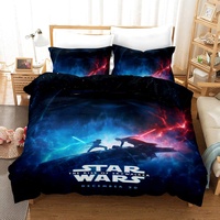 NICHIYO Star Wars Bettwäsche Set - Bettbezug und Kissenbezug,Mikrofaser,3D Digital Print dreiteiliger Bettwäsche(Bettbezug + Kissenbezüge) (10,Double 200x200cm)