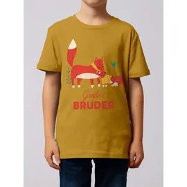 wat? APPAREL T-Shirt Fuchs Großer Bruder in Ocker | Gr.: 98/104
