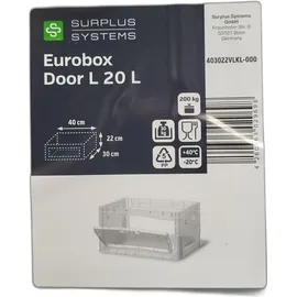 Surplus Systems Eurobox Door 40 x 30 x 22 cm, transparent