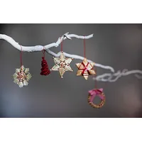Heitmann Deco Heitmann-Deco Weihnachtsbaumschmuck 84079, 6 cm, Anhänger-Set aus Stroh, 25 Stück