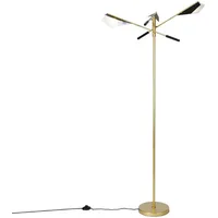 QAZQA Design-Stehlampe Schwarz mit Gold 3-flammig - Sinem