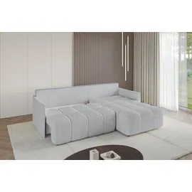 altdecor Ecksofa Samt mit Schlaffunktion 2-Sitzer Grau
