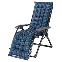 Morbuy Deckchair Auflagen für Gartenliegen, Sonnenliege Kissen Garten Innenhof Gepolstertes Bett Relax-Liegestuhl Sitzauflage für Deckchair, Innen, Außen (48x170cm,Blau kariert)