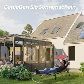 HOMECALL Gartenliege Klappbar Rot