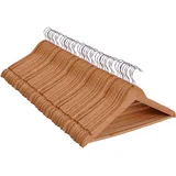 Holz Kleiderbügel natur - 50 Stück - Hosenbügel Anzugbügel Bügel Holzbügel