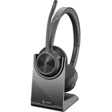 Poly Plantronics Poly – schnurloses Voyager 4320 UC-Headset (Plantronics) – Kopfhörer mit Mikrofonarm – USB-A-Bluetooth-Adapter – kompatibel mit Teams, Zoom und mehr, Schwarz