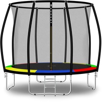 Baunsal® Trampolin Outdoor Ø 305 cm (FGIS) bunt Komplettset Sprungmatte mit Netz und Leiter Gartentrampolin Outdoor Spielzeug Kinder Trampolin Kinder Outdoor Spielzeug Garten