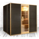 XXL Luxus Infrarotsauna+Infrarotkabine Kombi SET 210x160 Sauna+Saunaofen 6 Pers.