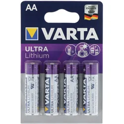Varta Ultra Lithium Mignon AA, Varta Lithium Batterien, 6106, 1,5V, 4er Blister