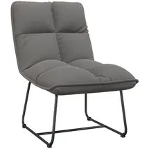 vidaXL Relaxstuhl Mit Metallgestell Hellgrau Samt Vidaxl