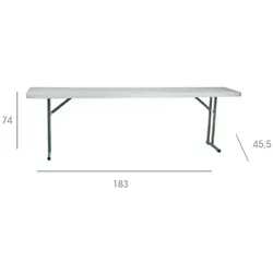 Resol garbar BACH Rechteckiger Klapptisch Indoor, Outdoor 180x45 Grau