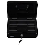 Black & Decker BLACK+DECKER Spardose mit Schlüssel – herausnehmbare Schublade 5 Fächer – inkl. 2 Schlüssel – 25 x 8,5 x 18 cm – Metall Schwarz