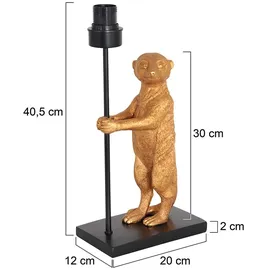 Steinhauer Erdmännchen Tischlampe Gold Schwarz