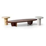 JVmoebel Set aus 3 Tischen Braun Buche 68 x 30 cm