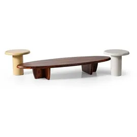 JVmoebel Set aus 3 Tischen Braun Buche 68 x 30 cm