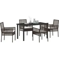 vidaXL Garten Essset mit Kissen Braun Poly Rattan