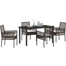 vidaXL Garten Essset mit Kissen Braun Poly Rattan