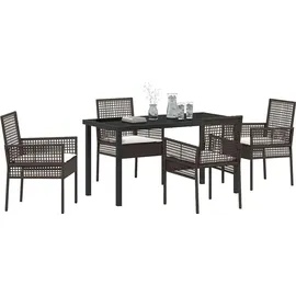 vidaXL Garten Essset mit Kissen Braun Poly Rattan