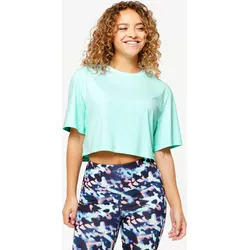 T-Shirt Crop Top Damen - hellgrün 2XL