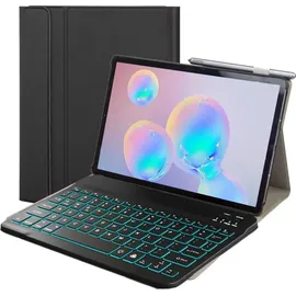 Lobwerk 3in1 Bluetooth Tastatur + Maus + Cover für Samsung Galaxy Tab S5e T720 Schwarz