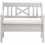 Holzbank mit Truhe Weiß massiv