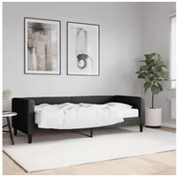 LuxusKollektion Schlafsofa Schlafsofa 2 Sitzer Klappsofa 80 x 200 mit Matratze Schwarz schwarz