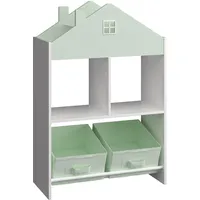 [en.casa] Kinderregal Vipsali 90 x 60 x 27 cm MDF mintgrün/weiß