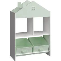 [en.casa] Kinderregal Vipsali 90 x 60 x 27 cm MDF mintgrün/weiß