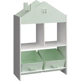 [en.casa] Kinderregal Vipsali 90 x 60 x 27 cm MDF mintgrün/weiß