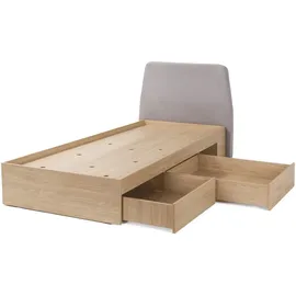 Deine Möbel 24 Jugendbett ALBI 120 x 200 cm Eiche grau