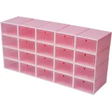 Senderpick - 20X Kunststoff Schuhkarton Schuhaufbewahrung Stapelbares Schuhbox Aufbewahrungsbox für Schuhen( Farbe: Rosa)
