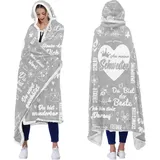 Anugsoe Geschenke für Schwester, Decke mit ärmeln Mit Spruch für Den Beste Schwester, Geburtstagsgeschenk für Schwester, Schwester Geschenk zum Weihnachten Geburtstag, Beste Schwester Geschenk