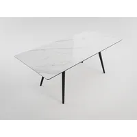 Magnolia home Esszimmertisch RIGA 200x90cm weiße Keramikplatte schwarze konische