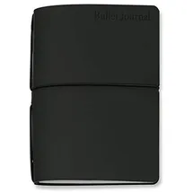 Veloflex N132114 - Bullet Journal, Notizbuch, 13 x 21 cm, schwarz, Gummizug, mit 2 Heftchen: blanko Punktraster & Kalendereinlage