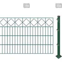 Arvotec Doppelstabmattenzaun ARVOTEC "ESSENTIAL 80 zum Aufschrauben "Karo" mit Zierleiste", grün (dunkelgrün), H:80cm, Stahl, Kunststoff, Zaunelemente, Zaunhöhe 80 cm, Zaunlänge 2 - 60 m