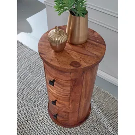 Wohnling Kommode Sheesham mit 3 Schubladen, 35x65x35 cm, Wohnzimmer, Kommoden, Kommoden