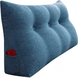 Vercart - Großes Bettruhe Keilkissen, Lang Lesekissen, Dekoratives Kopfteilkissen, Dreieckiges Rückenkissen, Loungekissen für Tagesbett oder Couch,