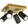Trio Marley 4er Schwarz-Gold Metall