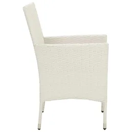 vidaXL Polyrattan Garten-Essgruppe 5-tlg. weiß inkl. Auflagen