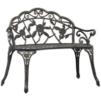 Furnicato Gartenbank 100 cm Aluminiumguss Bronzefarben